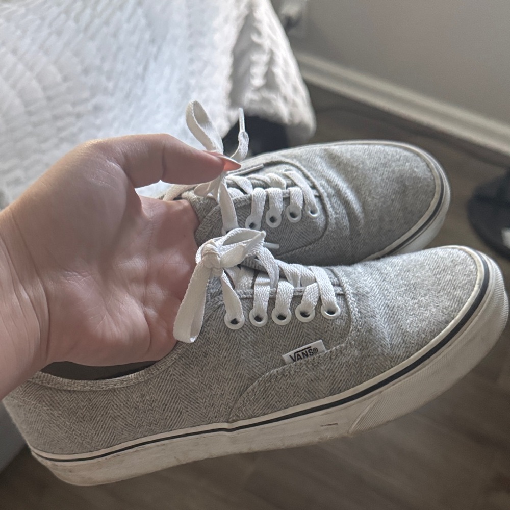 Vans Women's Gray and White Sneakers